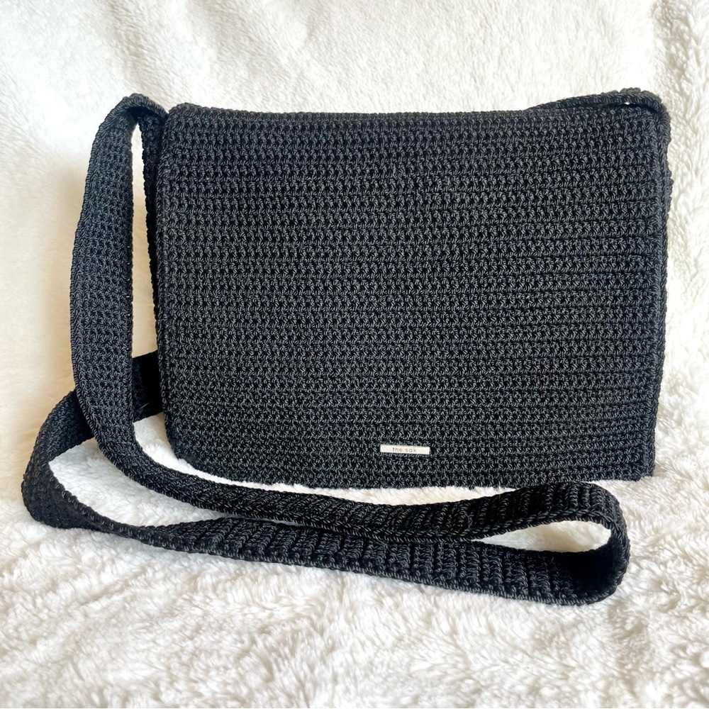 The Sak Vintage Black Crochet Crossbody Bag